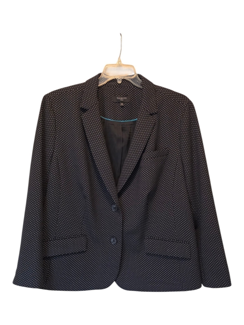 Talbots Black Blazer with White Polka Dots Size 22W